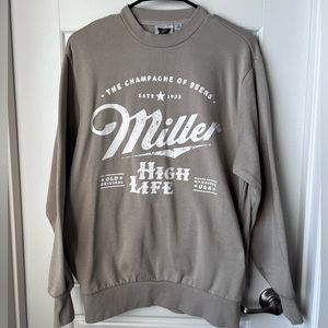 Miller High Life Champagne of Beers oversized graphic crewneck sweatshirt